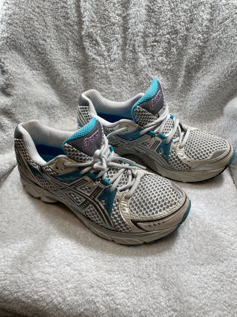 Asics GEL-1170 Running Shoes Sneakers Womens Size 9 White Black Blue T1P5N